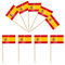 iLamvie 100 PCS Drapeau Cure-dent Espagne, Pic Drapeau Espagne pour Topper de Coupe, Cure Dent Drapeau Espagnol pour Décoration de fête, Cocktail, Fruits, Cupcakes