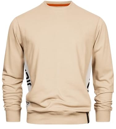 Indicode Herren INNilon Sweatshirt mit Rundhals| Herrensweatshirt Pulli Sweater Pullover Männer Irish Cream, M