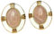 Orecchini donna a bottone grandi ovali placcati oro giallo 18K ispirati stile vintage con pietra naturale Quarzo Rosa