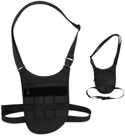 Sling -Beutel für Mann Achselvereinbarung, wasserdicht versteckte Tragetasche mit Bund Crossbody -Reißverschlussbeutel für den Sport, Schwarz, schwarz