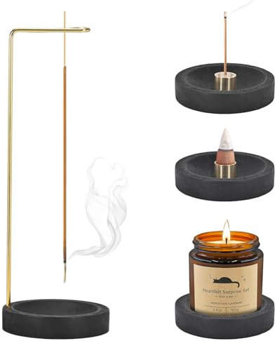 Szaboviktoria 3 In 1 Porta Incenso Per Bastoncini, Portaincenso Bastoncino Base in Legno, Porta Bastoncini Incenso, Incense Holder con 9 Fori, Porta Incenso Legno, Per Yoga, Meditazione, Decorazione