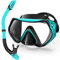 LITTLEJSY Schnorchelset Erwachsene, Schnorcheln Set mit Anti-Fog Taucherbrille und Dry Schnorchel, Professionelle Schnorchelmaske Tauchmaske aus Gehärtetem Glas für Schnorcheln (Green-uk)
