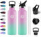 Gourde Isotherme 500ml, Bouteille Isotherme Double Paroi, Gourde Inox aver Paille, sans BPA, Anti-Fuite & Réutilisable, Bouteille Isotherme pour Enfant, Adulte, l'école, Bureau, Extérieur, Camping
