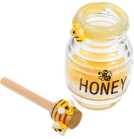 VERDANVERSE Mini Faux Honey Jar Toy Beehive Tiered Tray Decor Fake Beehive and Honeycomb Stick for Summer Farmhouse Tabletop Signs and Bee Themed Party Decor