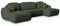 Masseno Ecksofa Savona N mit Schlaffunktion U-Form, Sofa mit Bettkasten, Wohnzimmersofa, Couch, Soffa, Bettsofa, Couchgarnitur- Grün, Now OR Never 37