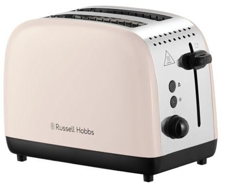 Russell Hobbs 2 Slice Toaster, Bread Toasters [Fast Toasting, Frozen/Cancel/Reheat Functions with Lift & Look] Classics Jasmine (Longer slots, High lift lever, Crumb tray, Cord storage) 26930
