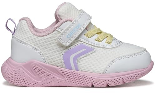 Geox Baby-Mädchen B SPRINTYE Girl D Sneaker, White/PINK, 20 EU