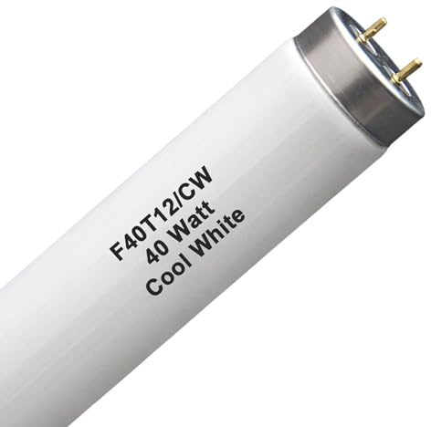 (6 Pack) F40T12 48 inch luorescent Bulbs,T12 4 Foot Linear Fluorescent Tube,40 watts,2600 lumens,4100K Cool White,Replacement Tubes for Sylvania 21371 F40CWX,Philips 423129 F40T12/CW