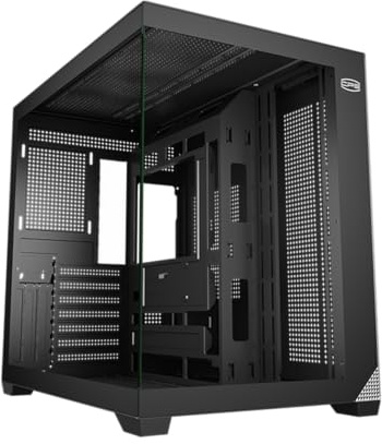 CPS C3 T700 ATX Mi-Tour Boîtier PC, Verre Trempé & Dos en Maille, Haute Circulation d'air, Compatible ATX/Micro-ATX/ITX, Support de Radiateur 360mm, Conception sans Outils – Noir