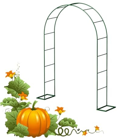 Stahl-Gartenlaube, Rankgitter – Metallbogenrahmen für Kletterpflanzen, Gemüse, Kürbisse und Hochzeiten – langlebig, verstellbare Größen 0,8 m bis 3,0 m (grün, B 1,8 x H 2,20 m)
