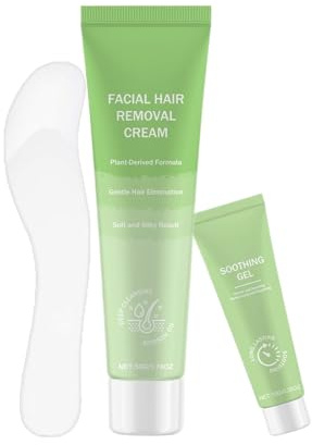 Enthaarungscreme, feuchtigkeitsspendend, 2 in 1 mit Spatel | Enthaarungscreme für das Gesicht | für den täglichen Gebrauch, Urlaub, Hochzeit, Sommer, Reisen, Bräute, Frauen, Männer