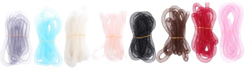 DOITOOL Tube en Maille Nylon Tressé 8 Mm, 8 Pièces Multicolores pour Création de Bijoux DIY, Cordon Bracelet, Collier et Accessoires Cheveux, Loisirs Créatifs et Couleur Couleur Aléatoire