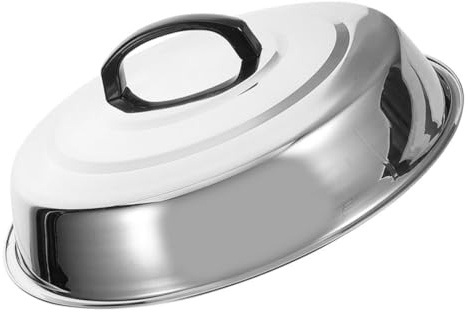 Runde Edelstahl Grillhaube für Burger und Pfannen, Silber