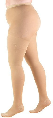 Truform 20-30 mmHg Compression Pantyhose, Plus Size Women's Support Tights Hosiery, Beige, X-Tall