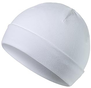 Sterntaler OCS Beanie - Lässige Slouch Beanie Mütze aus Singlejersey (Bio) - Unisex Kopfbedeckung - variabel tragbar - Neugeborenen Mütze - Baby und Kinder Übergangsmütze - weiß, Größe 37