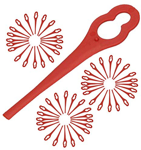 Spares2go Lames en Plastique pour Bosch Art26 Accutrim Easytrim Débroussailleuse Tondeuse (Lot DE 60, Rouge)