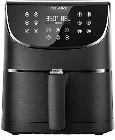 COSORI Freidora CP158 con 11 Programas, Pantalla LED Táctil, Temporizador, 100 Recetas, 1700W, Gris oscuro