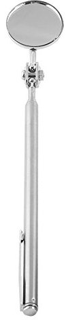 Keenso Auto Inspektionsspiegel, Auto Einziehbar Rund Teleskopspiegel Teleskop Inspektionsspiegel Handwerkzeug mit Griff(30 × 600mm Stift Clip-Silber)