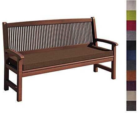 sunnypillow Bankauflage Outdoor - Stuhlkissen mit abnehmbarem Bezug - Sitzkissen für Bank - Bankpolster Polsterauflage Auflage für Gartenbank - 180 x 50 x 5cm - Bankkissen für Gartenmöbel Braun