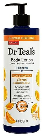 Dr Teal's Moisture Glow & Radiant Body Lotion with Vitamin C & Citrus Oil, 18 fl oz