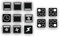 A Set of 13 Cooker Stickers E Hob Labelling Oven Cooking Switch Sign Symbols (R29/1) No. 2 White Symbols on Black Background, 10 x 10 mm