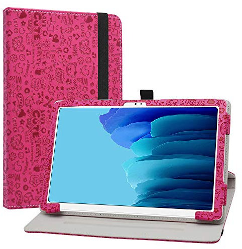 LiuShan pour Samsung Galaxy Tab A7 Rotary Coque,360°Rotation Rotatif étui avec Rabat Stand Support Housse Coque Couverture pour 10.4 Samsung Galaxy Tab A7 10.4 (2020) T500 T505 Tablet,Magenta