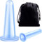 Set Coppettazione in Silicone Kit Coppette Massaggio Sottovuoto Coppe Anticellulite Coppe per Corpo Coppettazione Viso per Stimolare Circolazione Sanguigna, 2 Taglie (Blu)