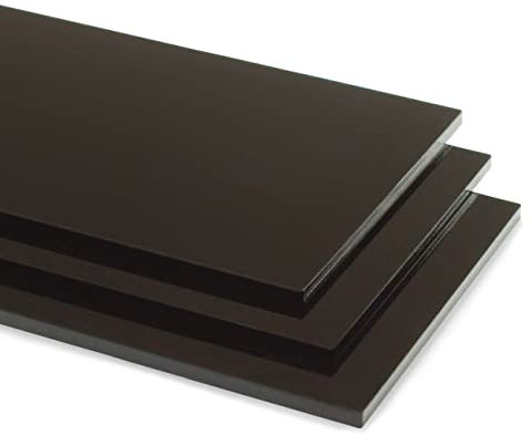 3mm Perspex Black Gloss Acrylic Plastic Sheet Panel with Finished Polished Edges - Various Sizes (A3-42cm x 29.7cm)