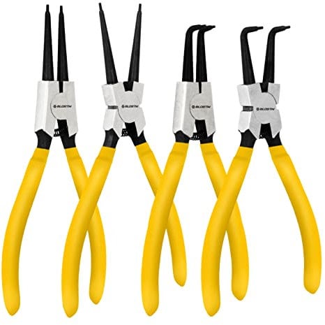 BLOSTM Set di 4 Pinza Seeger - Pinze Seeger Interni ed Esterni da 7 Pollici - Con Molle Resistenti, Manici Antiscivolo e Custodia (4 Pezzi)