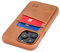 Dockem Genuine Leather Card Case for iPhone 14 Pro max with Built-in Metal Plate for Magnetic Mounting, Stitched-on Wallet with 2 Holder Slots (Light Brown, M2GL)