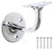 Chrome Handrail Brackets 63mm with Screws Heavy Duty Wall Stair Rail Support Banister Rail Brackets for Stairs Handrail Holder with Matching Screws Pack of 4.