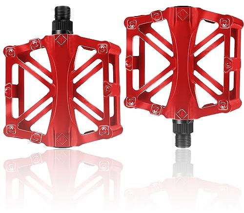 Winlauyet Fahrradpedale 9/16 Zoll mit versiegeltem Anti-Rutsch langlebig für Universal BMX Mountainbike Rennrad Trekking Bike (rot)