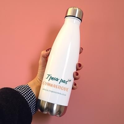 CADEAUX.COM - Gourde Personnalisable - J'peux Pas J'Ai Gymnastique - Gourde Isotherme Personnalisée - 500ml - Bouteille Thermos avec Message - Idée Cadeau Original- Cadeau Homme - Cadeau Femme