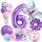 Afritee Schmetterling Ballon 6. Geburtstag MäDchen-Lila Geburtstagsdeko 6 Jahre Junge Luftballon 6. Geburtstag Geburtstagsdeko 6 Jahre MäDchen Schmetterling Sonnenblume Happy Birthday Ballons