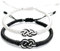 MHDUYEG 2 Stücke Partnerarmbänder, Partner Armbänder Pärchen Armband Matching Bracelets Schwarz und weiß Partnerarmband Konzentrisches Knotenarmband Geschenke für Freunde Freundinnen Ehefrauen