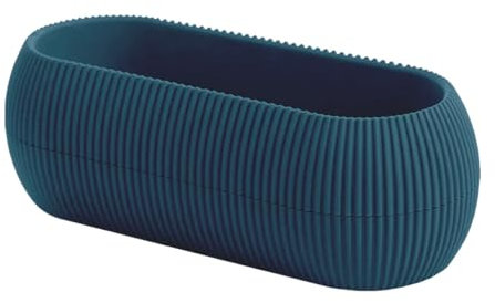 Vasetti Piante Grasse Con Sottobicchiere Integrato Design Moderno Crea La Tua Composizione Varie Misure Colori Vasi Pianta Sottovaso Piantine Vaso Fiori - Blu - Rettangolare 0,55 Litri