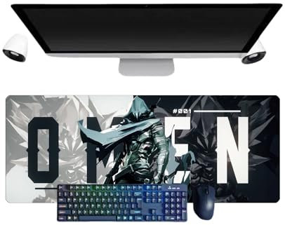 Valorant Omen Large Mouse Pad, 800 x 300 x 3 mm, Non-Slip Textured Surface for Computer Gamer, Office, Home and Laptops