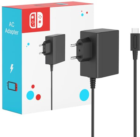 Chargeur pour Switch Console 45W Adaptateur Secteur Charge Rapide avec câble de 1.5m/5ft pour Switch Console/Switch Lite/Switch OLED/Switch Deck Dock/Switch Pro Controller, Support TV Mode