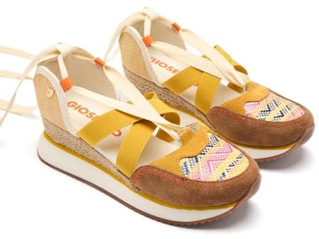 GIOSEPPO Baskets COMPENSÉES Ouvertes Cuir ET Raphia CORNVILLE