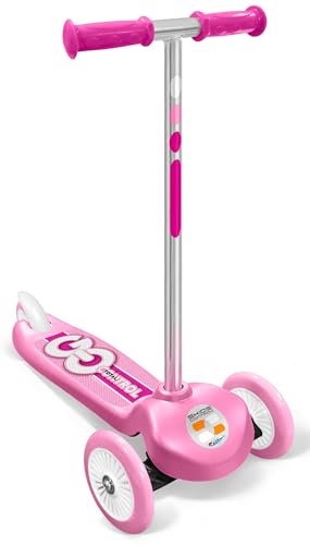 Stamp Trottinette Steering Rose SKIDS Control 3 Roues Plateau antidérapant, roulement ABEC 5. Les Deux Roues Avant s'inclinent pour Tourner. Frein arrière au Pied.