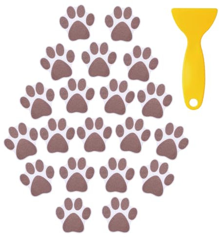 20 Stück Rutschfeste Badewannen-Aufkleber, Anti-Rutsch Aufkleber Klebende Sticker Sicherheitsaufkleber Selbstklebende Pfotenabziehbilder für Badezimmer Duschen Böden Treppen