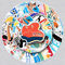 Springen Aufkleber Diving Sticker Set 50 Stücke Niedlich Deko für Auto Laptop Skateboard Fahrrad Moped Motorrad Fahrrad Computer,Geeignet für Erwachsene Kinde