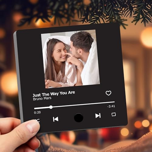 SpecialOnly Kühlschrankmagnet mit Musik - Personalisierte Musik-Kühlschrankmagnet mit Albumcover & Foto - Personalisierte Musiker Geschenke für Paare und Musikliebhaber Valentinstag Jubiläum