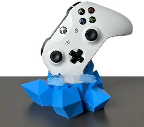 Soporte universal geométrico para mando de videojuegos con cristal impreso en 3D, para PS5/PS4/Xbox Series X/Switch Pro, estantería de visualización para streamers y coleccionistas (azul, Switch Pro)