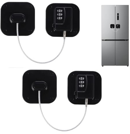 Fridge Locks for Adults, 2 Pcs Fridge Locks for Children, Refrigerator Lock, Door Lock Without Drilling, Cupboard Locks, Cabinet Locks, Window Safety Locks, Fridge Child Lock, Child Lock for Fridge