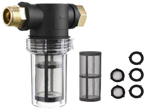 Gartenschlauch Filter,Vorfilter für Gartenpumpen und Hauswasserwerke 3/4 Pipeline Filter Down-Sediment-Wasserfilter Wasserpumpenfilter Schlauch-Inline-Filter für Gartenbewässerung Gartenteich (B)