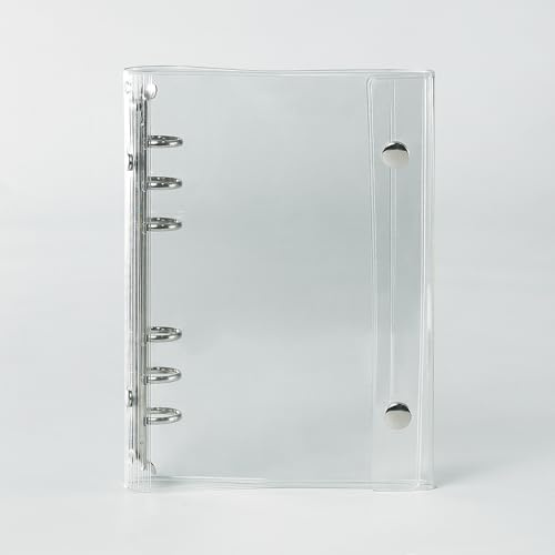 A6 Ringbuch 6-Loch-Binder, PVC Loseblatt Notizbuch Order für Nachfüllungen | Druckknopf Ringbuchordner A6, 142x195x25 mm, Flexibel, Wiederbefüllbar, für 6-Loch-Planerseiten, Nachfüllpackung Geeignet