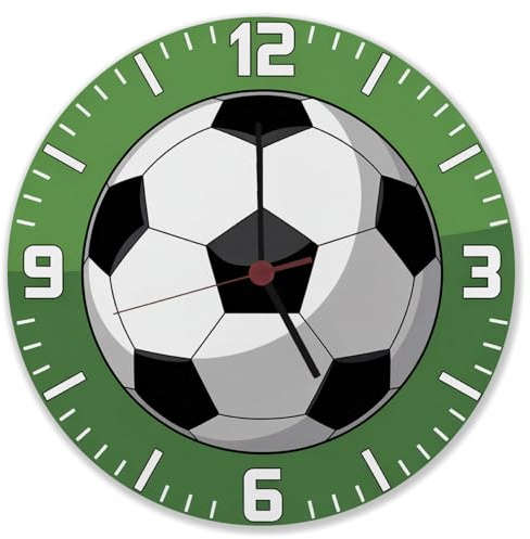 speecheese Fußball Ziffernblatt Wanduhr für Fußballfans Lustige Dekouhr für Wohnzimmer oder Büro