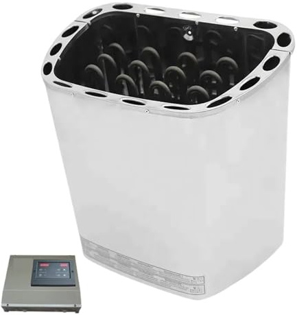 4.5/6/8/9KW Stainless Steel Ultra-Thin Outside Controller Sauna Stove Electric Sauna Heater for Dry Sauna Room Fast Heating Speed(6KW)