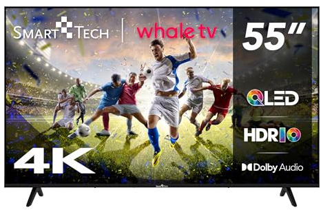 Smart Tech TV QLED 4K UHD 55 (139 cm) Smart TV Whale OS-55QH02K- Molotov, Netflix, Prime Video, Disney+ 3xHDMI - 2xUSB; Son Dolby